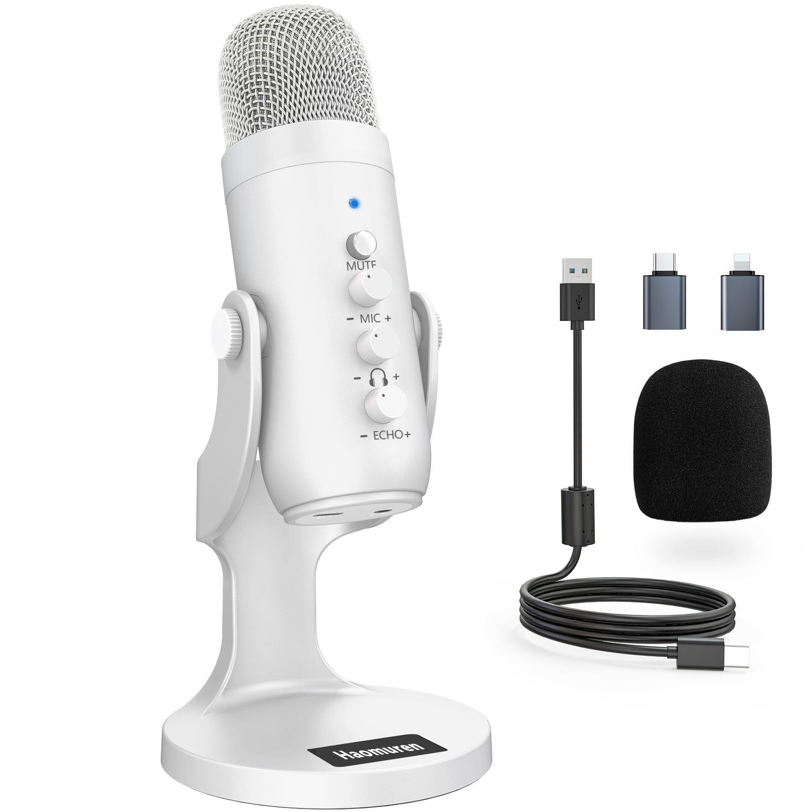 Pc Gaming Youtuber - Professional White USB Condenser Microphone Studio