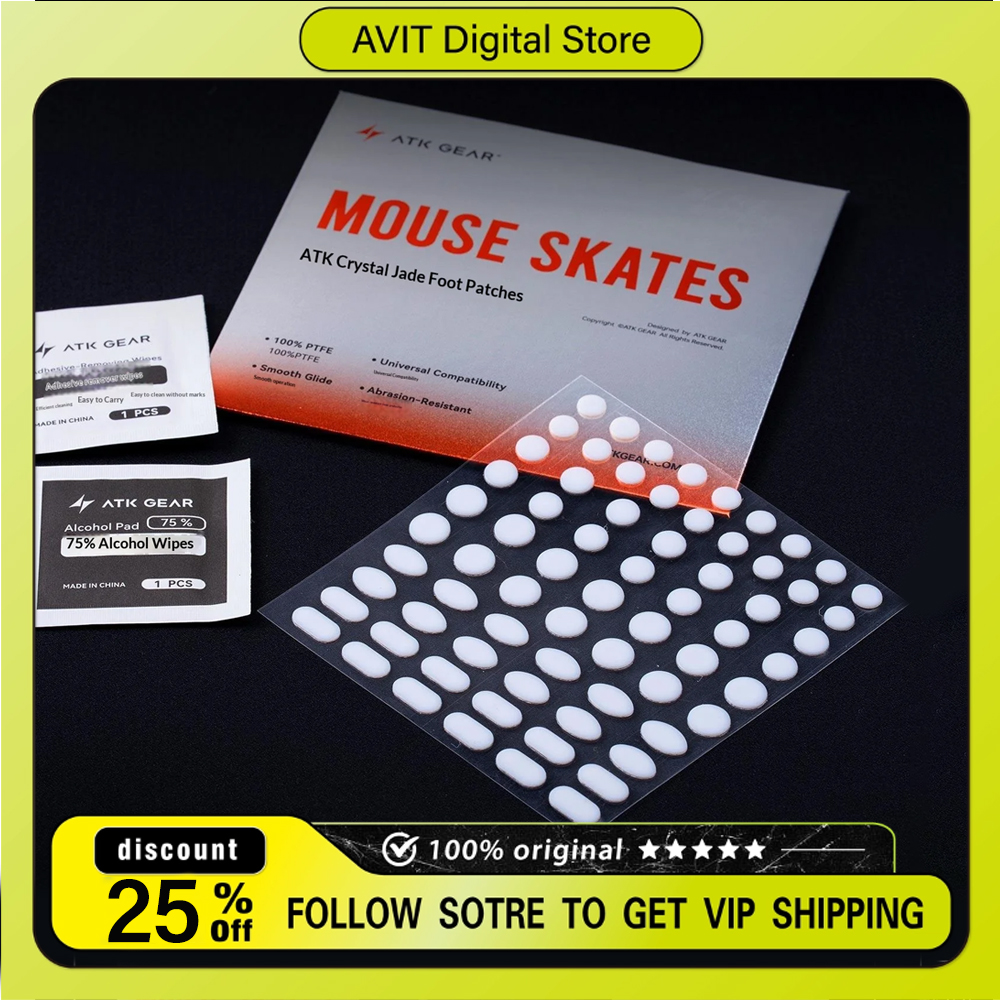 Mouse Bungee Holder - ATK Mouse Foot Sticker Teflon Dots