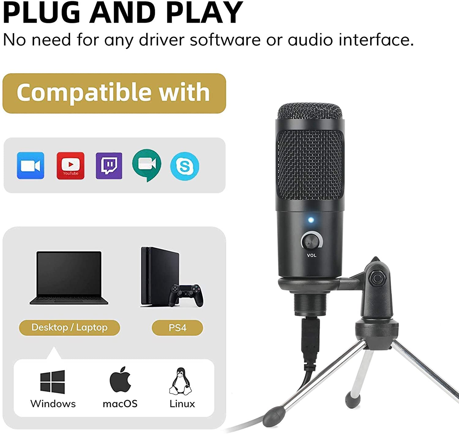 USB Condenser Microphone Recor – Pc Gaming Youtuber Bewertung und Preis