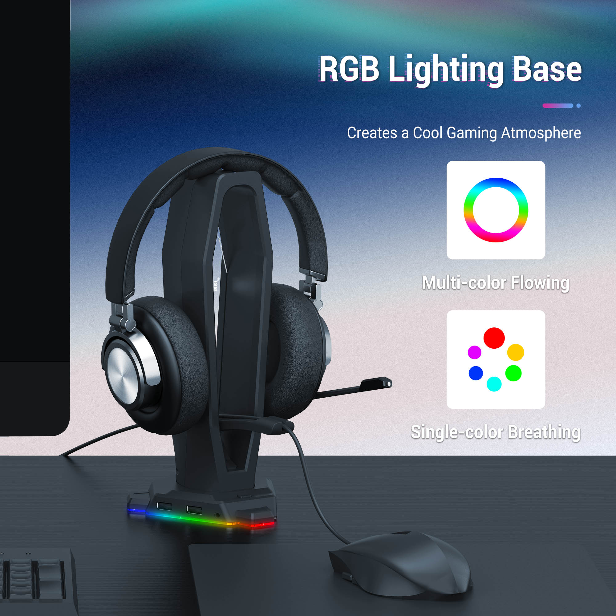3 in 1 RGB Gaming Headset Hold – Mouse Bungee Holder Bewertung und Preis