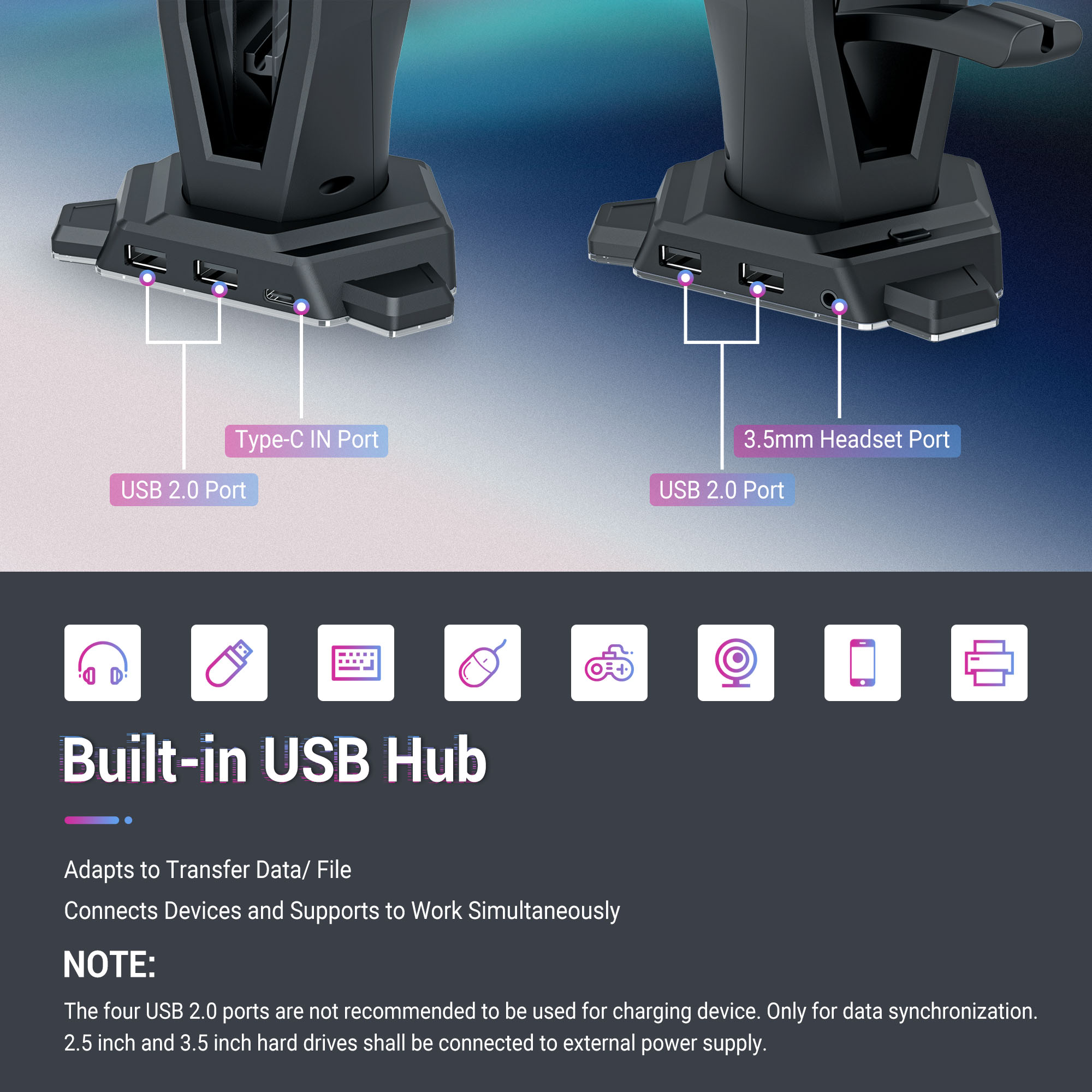 3 in 1 RGB Gaming Headset Hold – Mouse Bungee Holder Bewertung und Preis